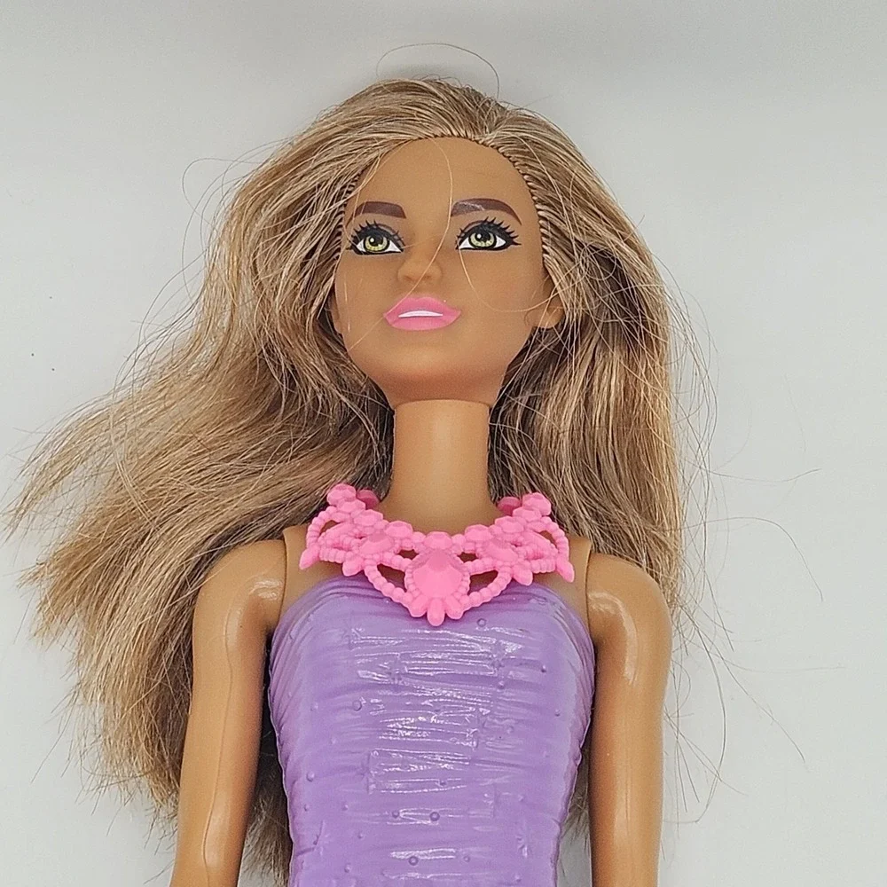 Barbie Dreamtopia Princess Doll HGR03 Brown Hair Purple Bodice Pink Necklace